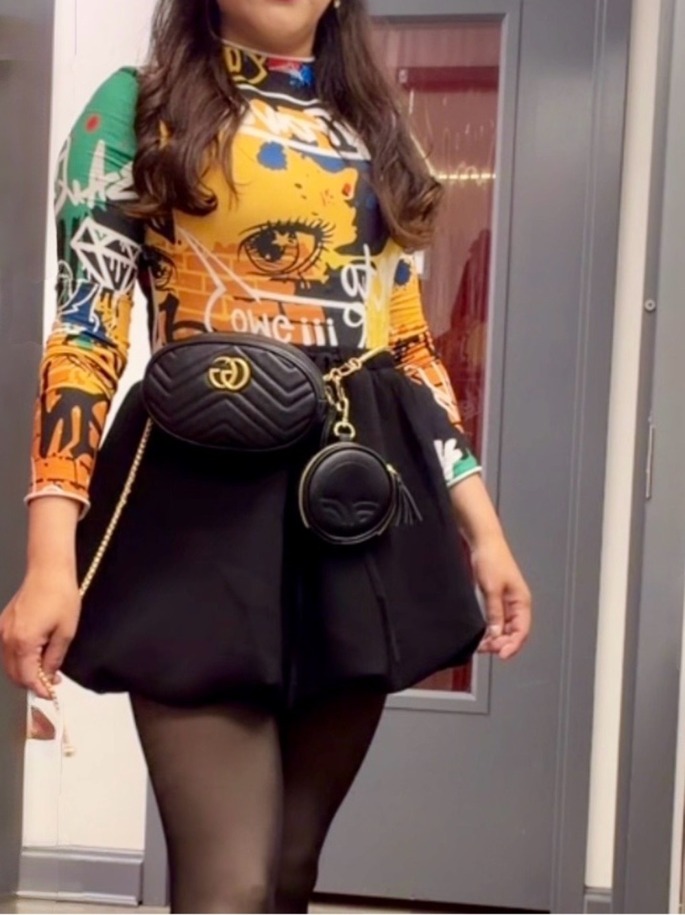 GREY LAB Black Mini Skirt